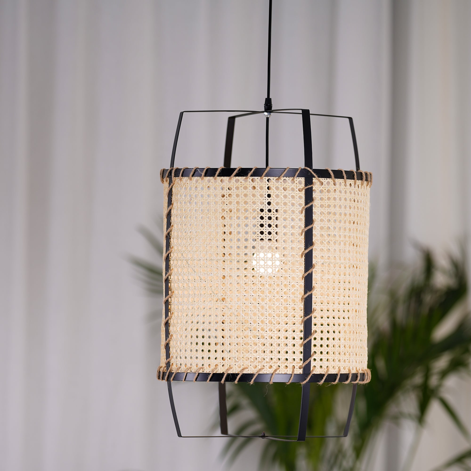 WINTHORPE WOVEN RATTAN CEILING LANTERN
