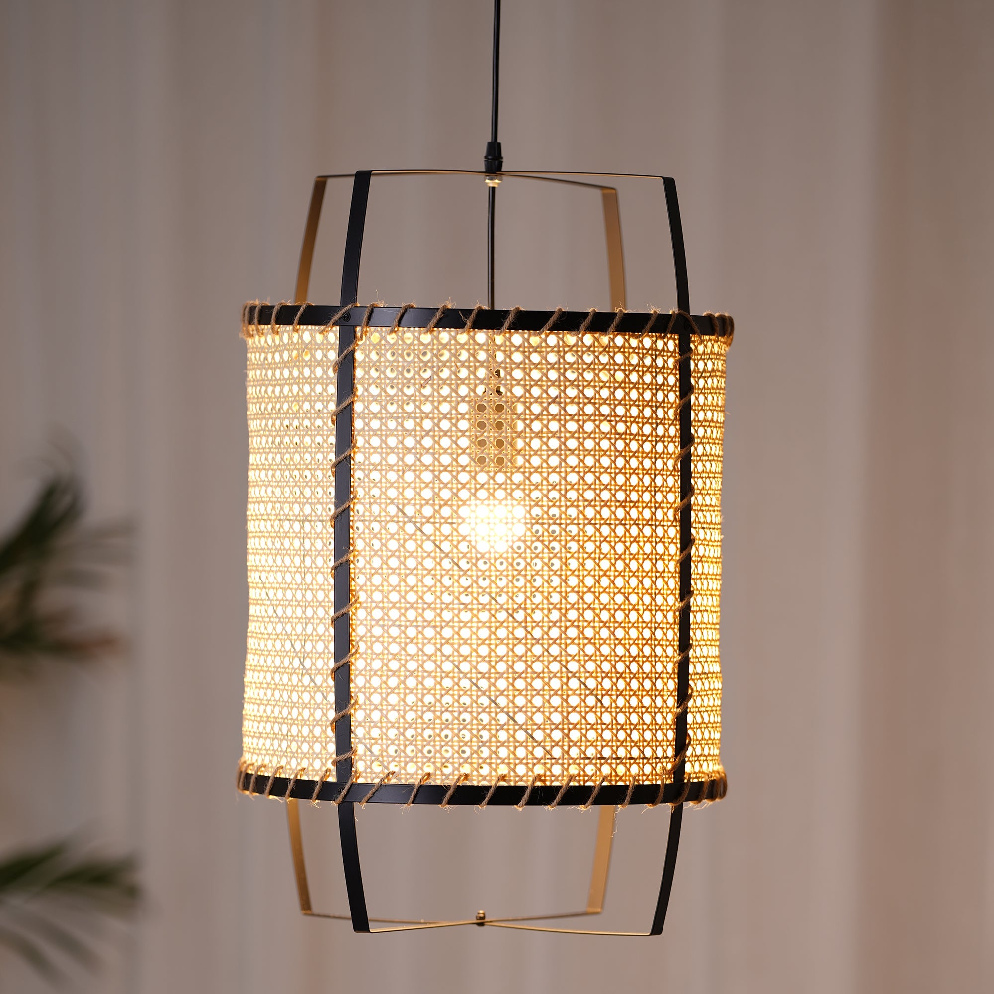 WINTHORPE WOVEN RATTAN CEILING LANTERN