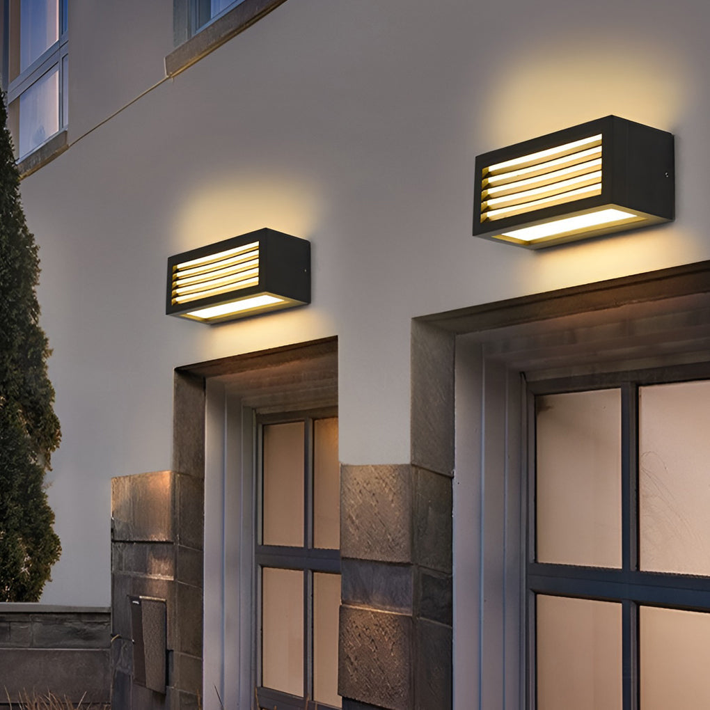 WINCHESTER RECTANGULAR OUTDOOR LED WALL LIGHTING IN BLACK FINISH