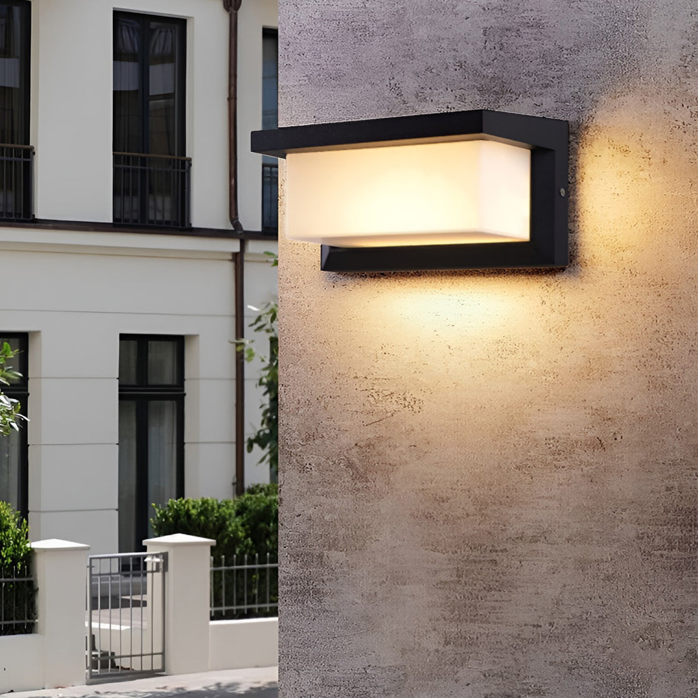 WHITBY RECTANGULAR SOLAR SCONCE WITH LIGHT SENSOR