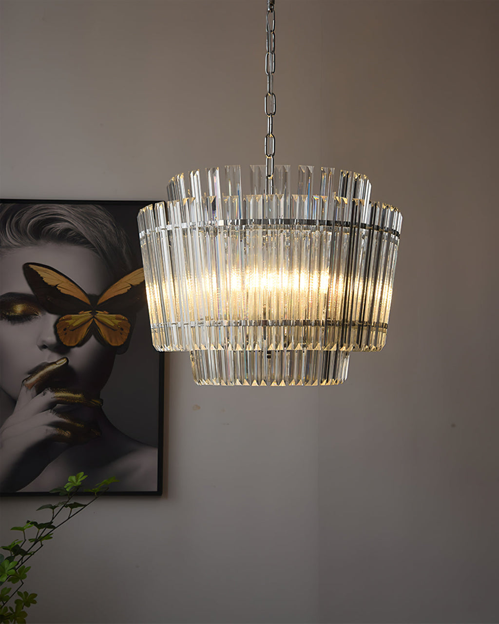 WINTHROP CRYSTAL TEARDROP CEILING LIGHT
