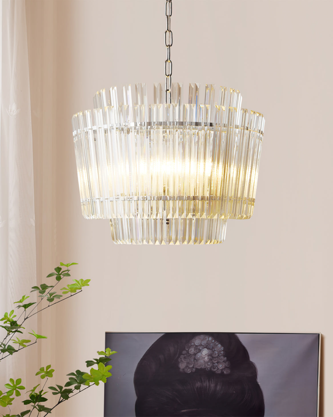 WINTHROP CRYSTAL TEARDROP CEILING LIGHT