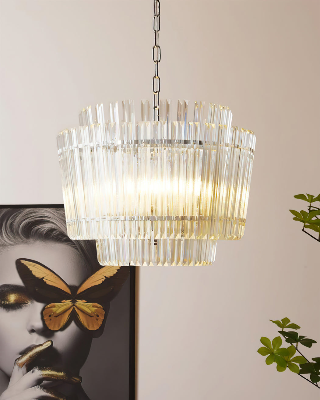 WINTHROP CRYSTAL TEARDROP CEILING LIGHT