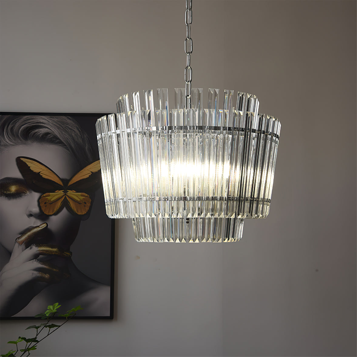 WINTHROP CRYSTAL TEARDROP CEILING LIGHT