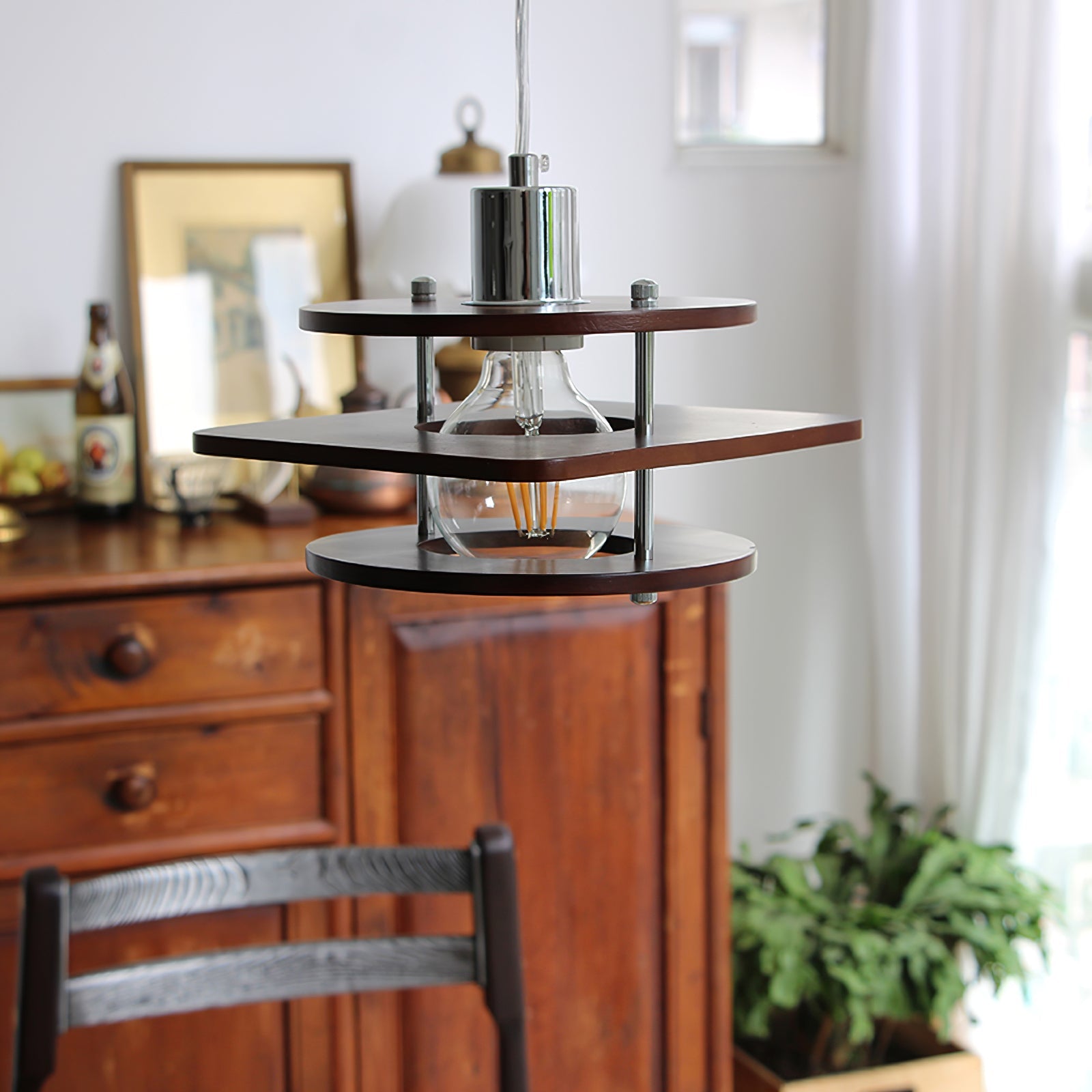 FENWICK WALNUT HANGING LANTERN