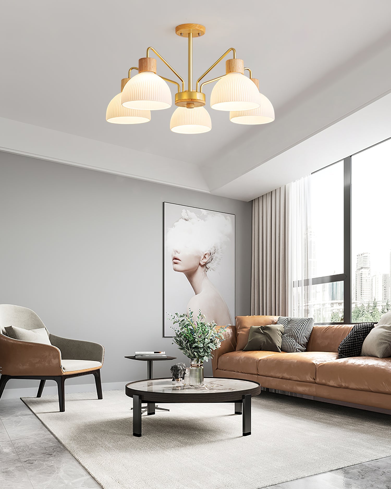 WINTHORPE RIBBED GLASS CEILING LANTERN