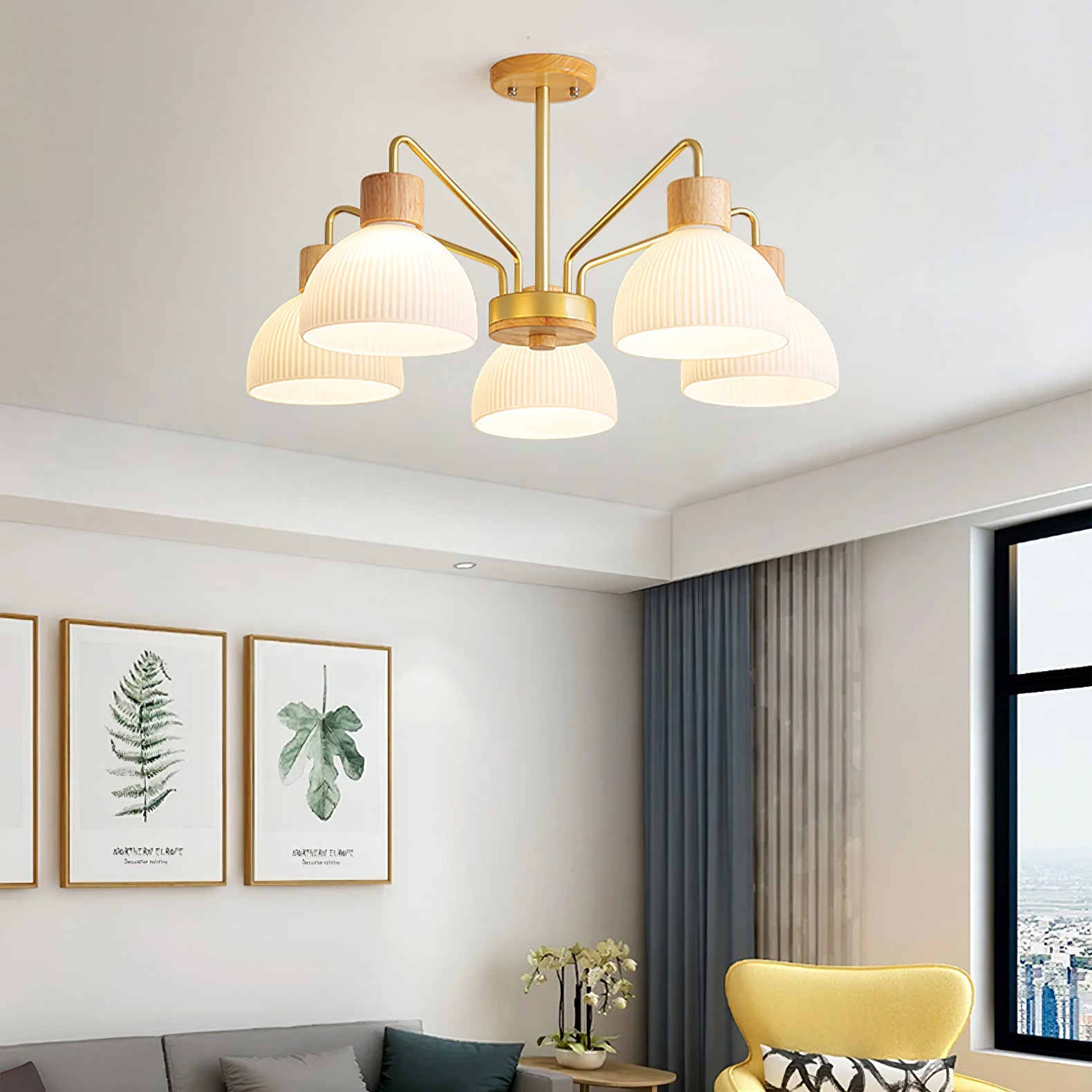 WINTHORPE RIBBED GLASS CEILING LANTERN