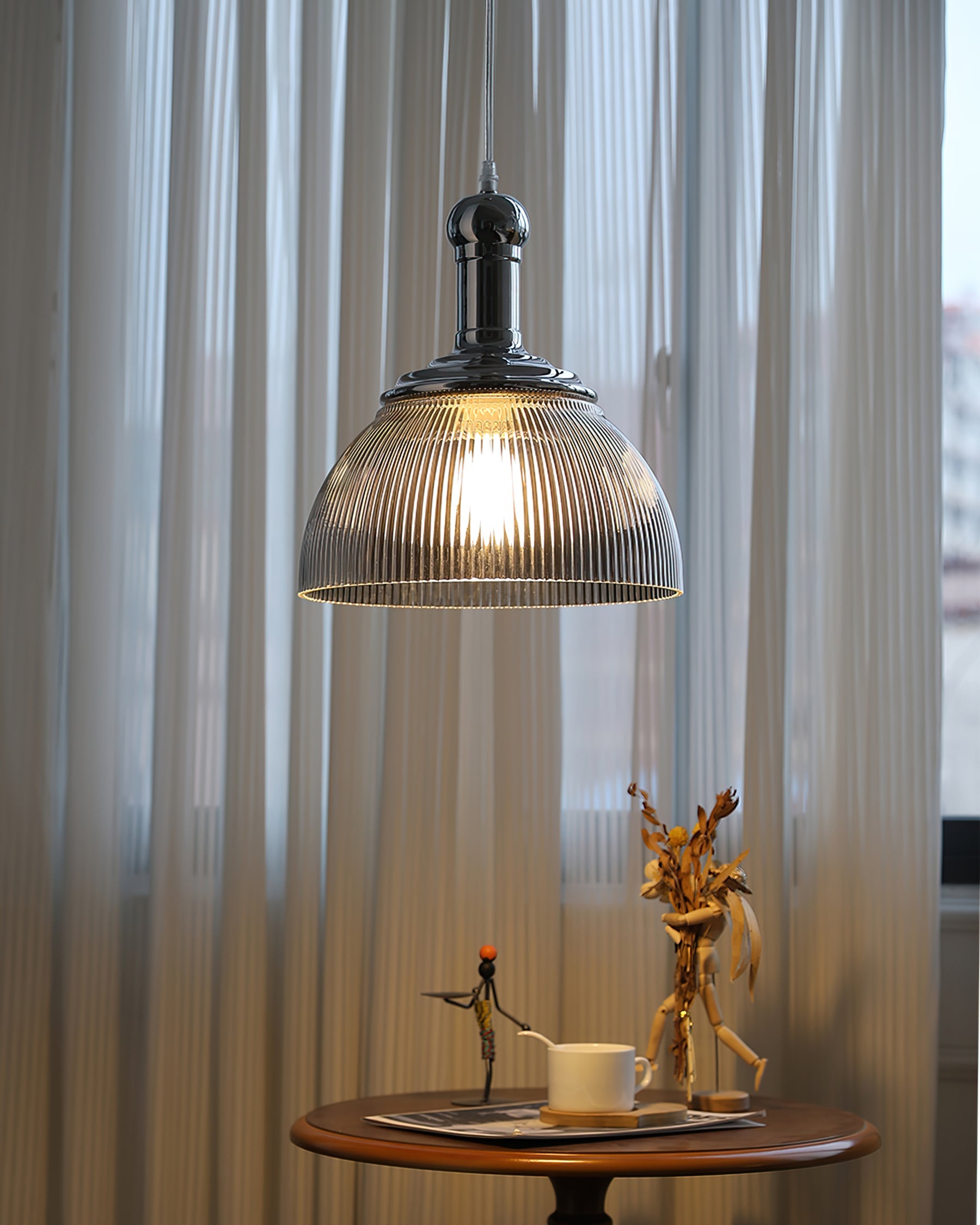 WINTHROP RIBBED METAL HANGING LANTERN