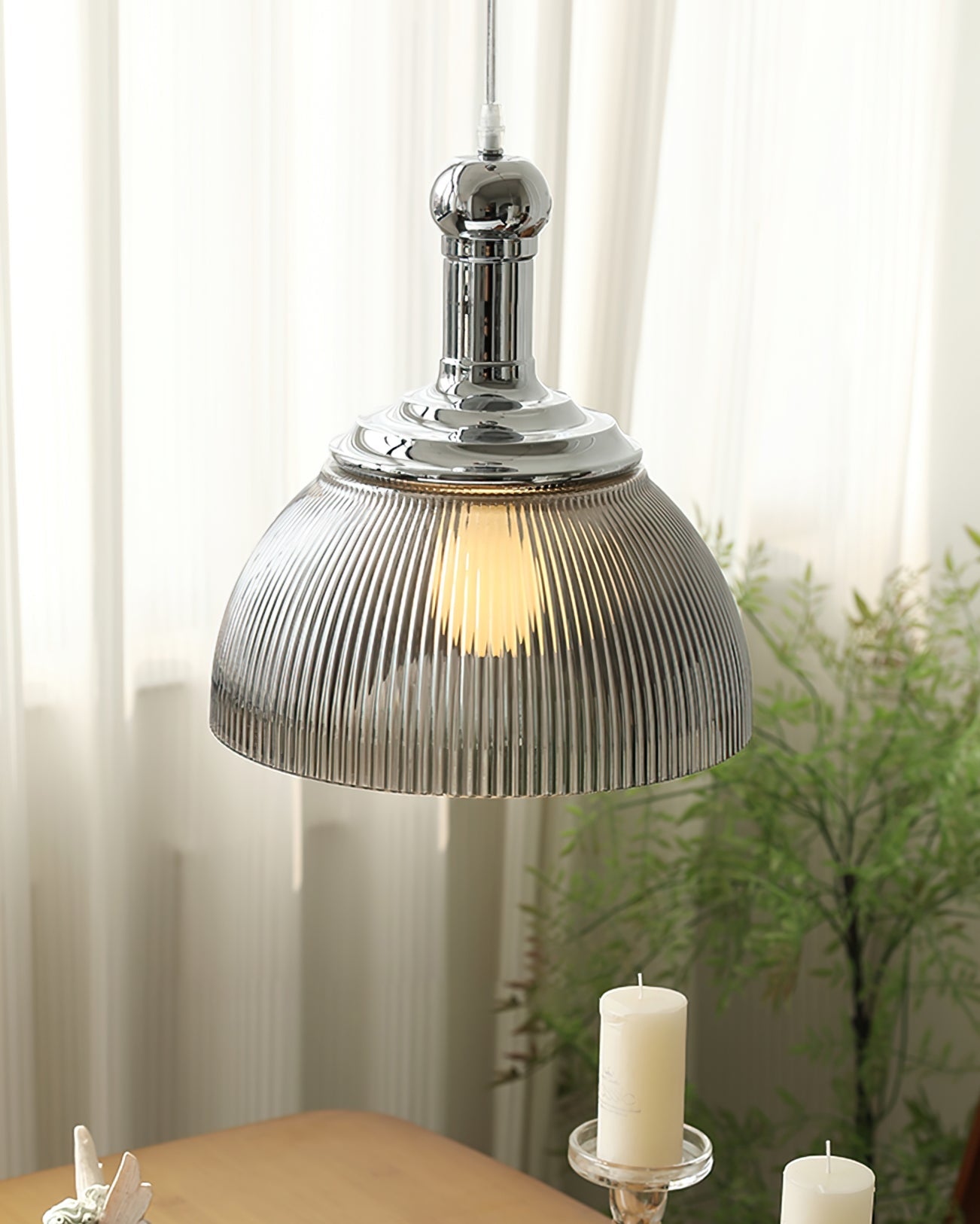 WINTHROP RIBBED METAL HANGING LANTERN