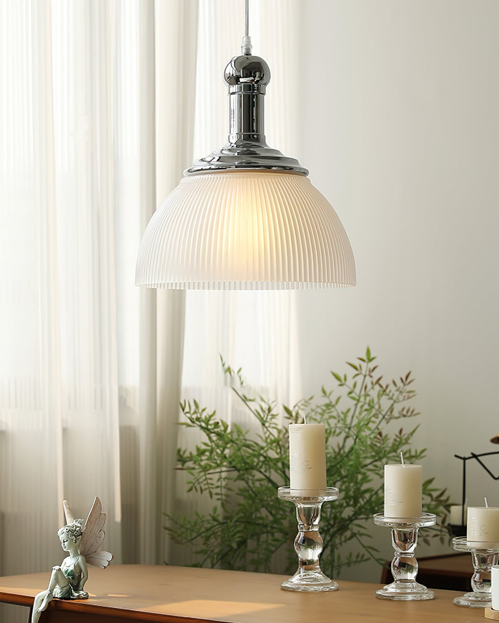 WINTHROP RIBBED METAL HANGING LANTERN