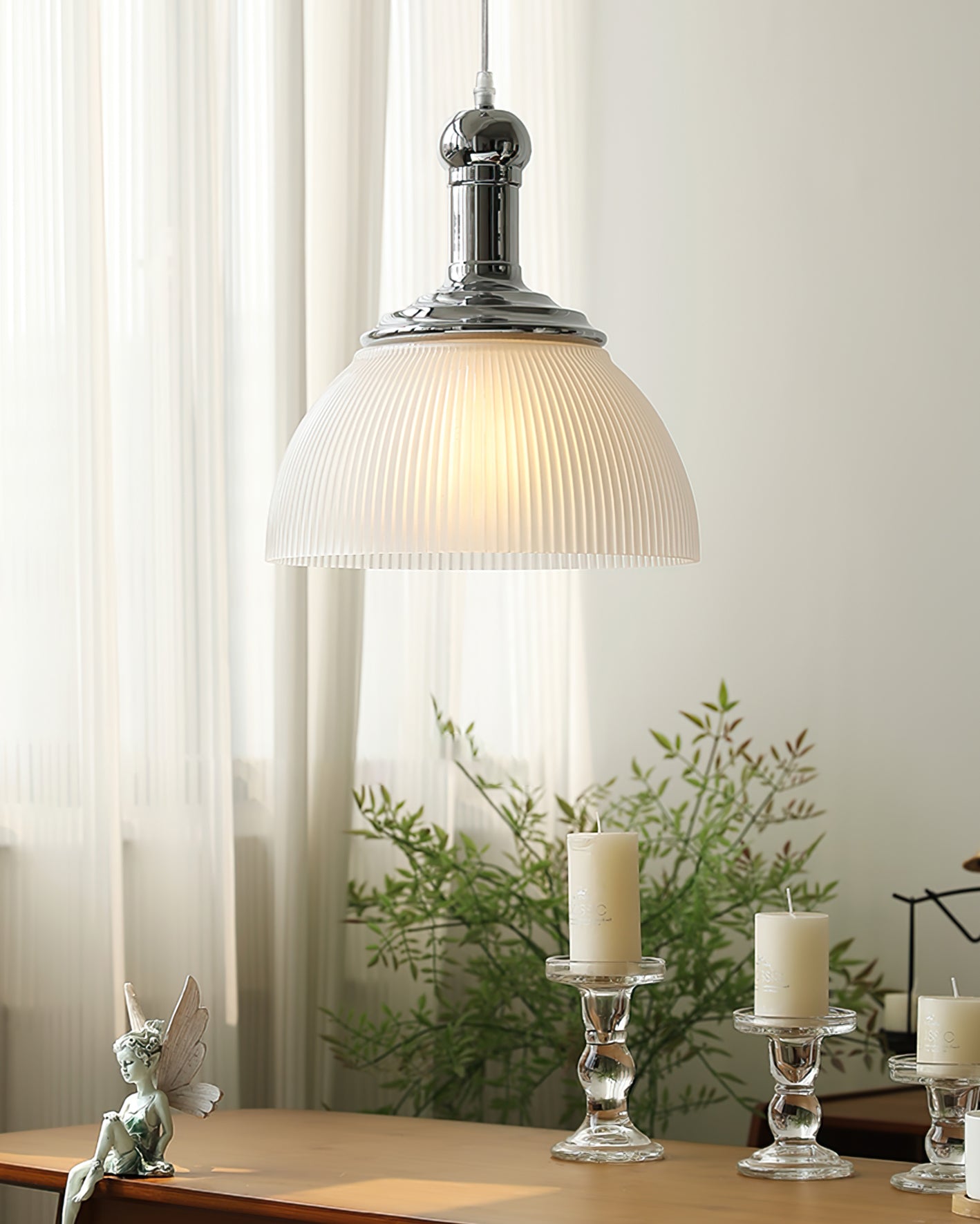WINTHROP RIBBED METAL HANGING LANTERN