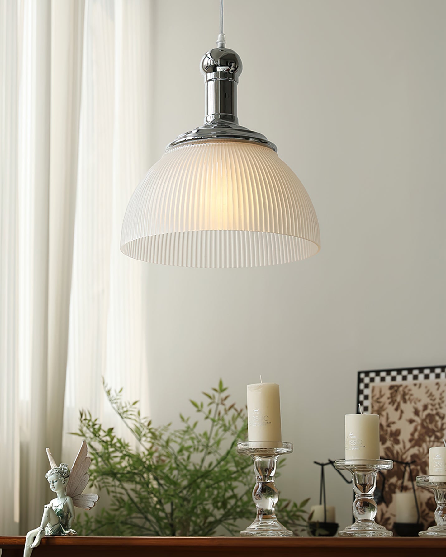 WINTHROP RIBBED METAL HANGING LANTERN