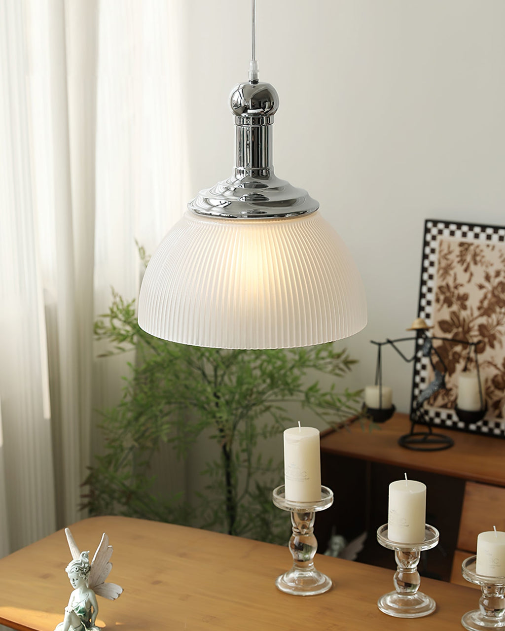WINTHROP RIBBED METAL HANGING LANTERN