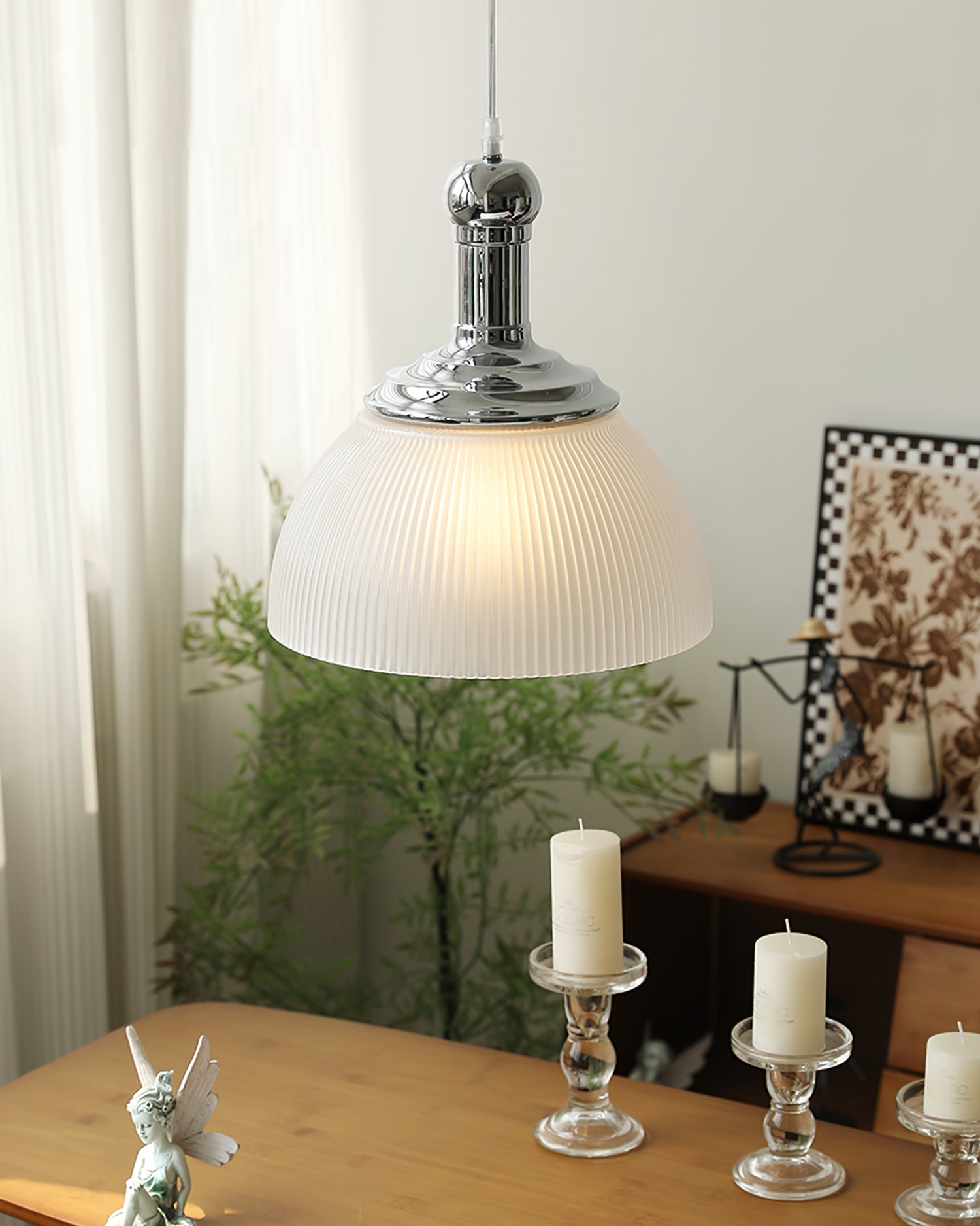 WINTHROP RIBBED METAL HANGING LANTERN