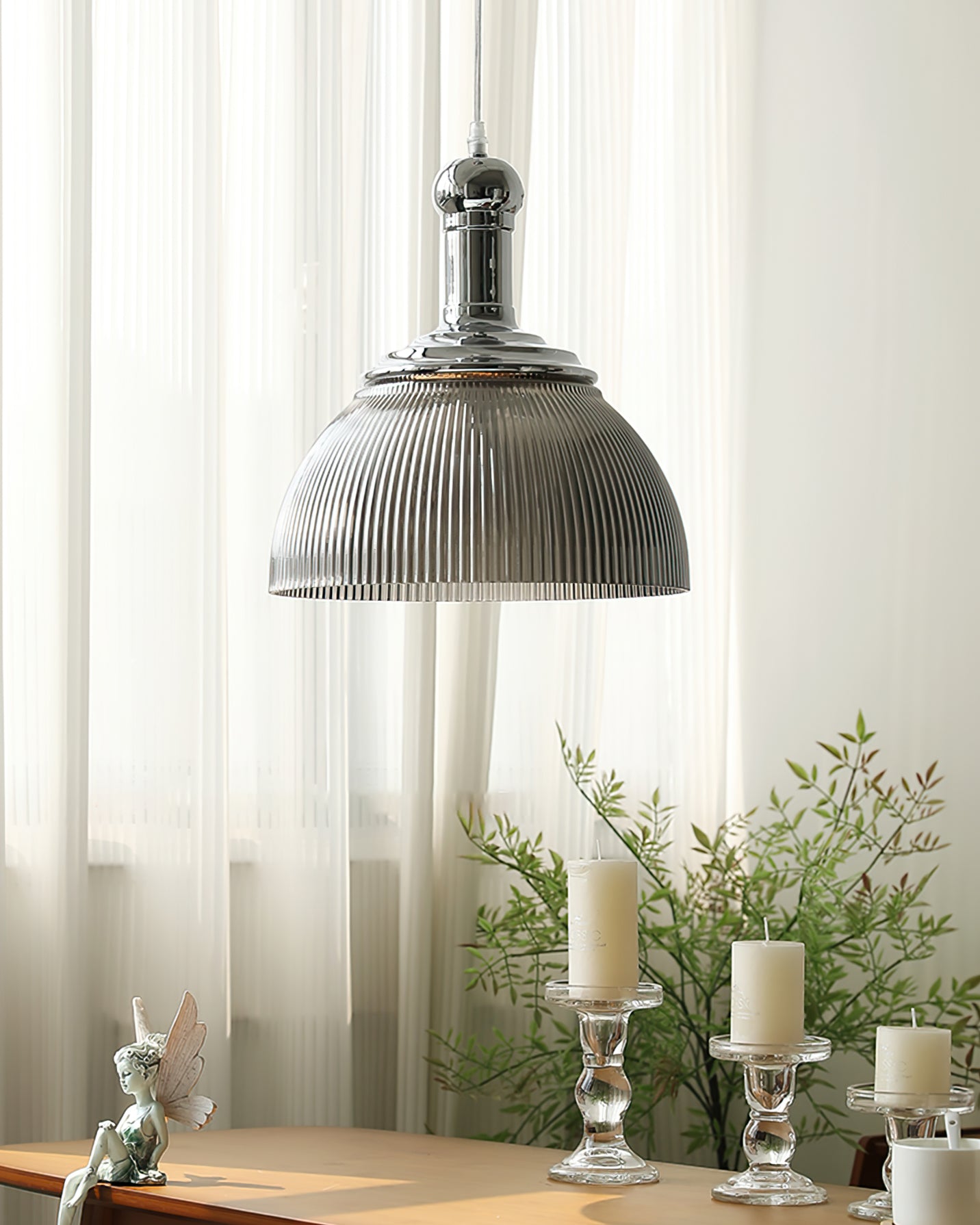 WINTHROP RIBBED METAL HANGING LANTERN