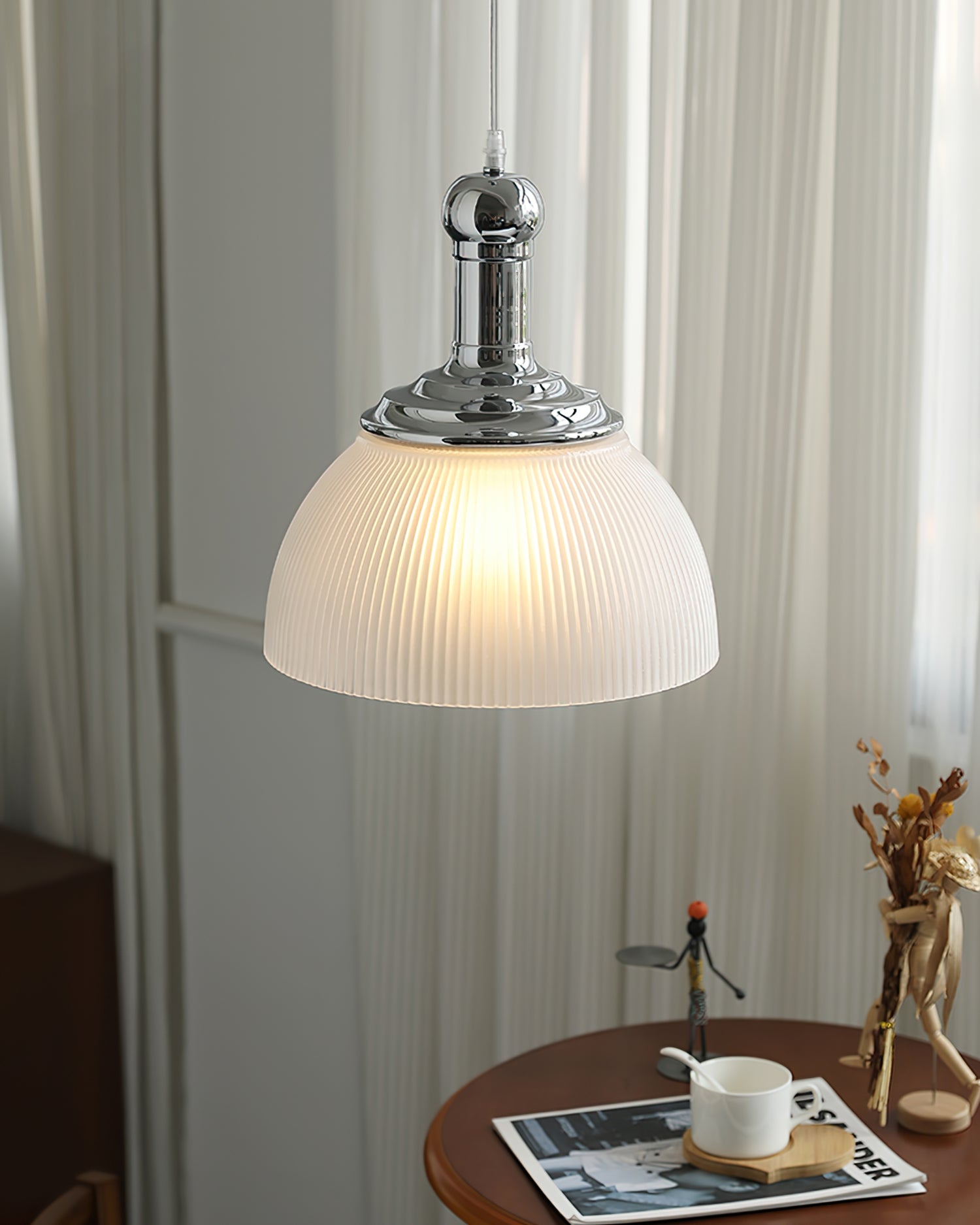 WINTHROP RIBBED METAL HANGING LANTERN
