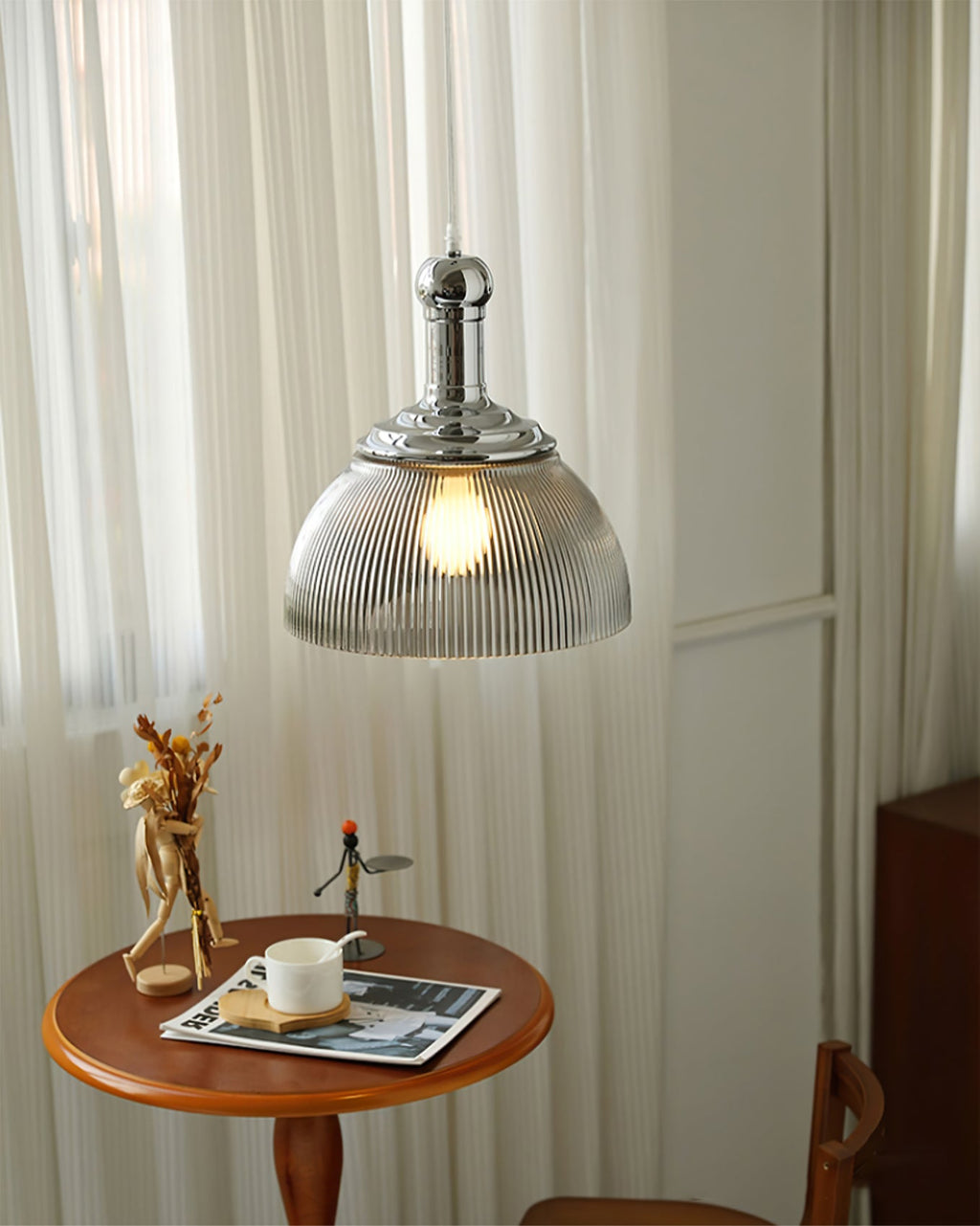WINTHROP RIBBED METAL HANGING LANTERN