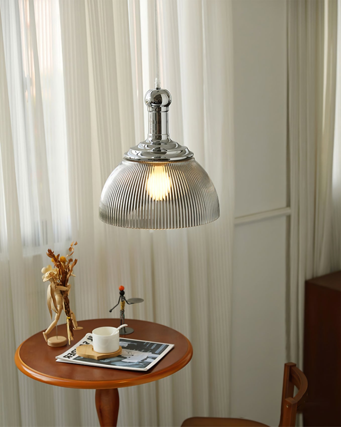 WINTHROP RIBBED METAL HANGING LANTERN