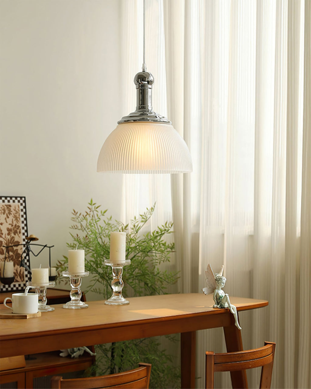 WINTHROP RIBBED METAL HANGING LANTERN