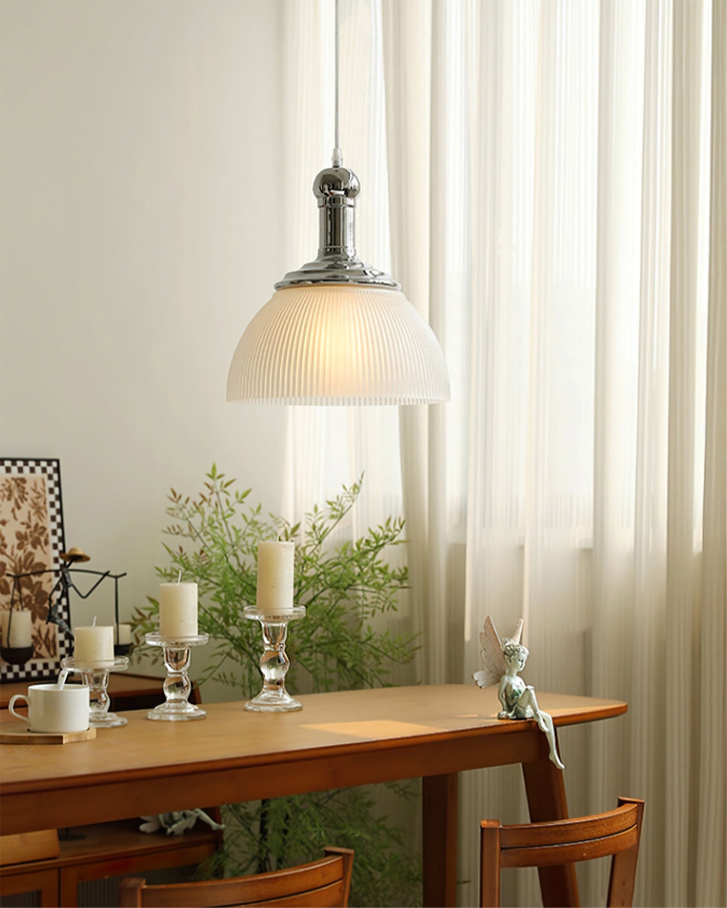 WINTHROP RIBBED METAL HANGING LANTERN