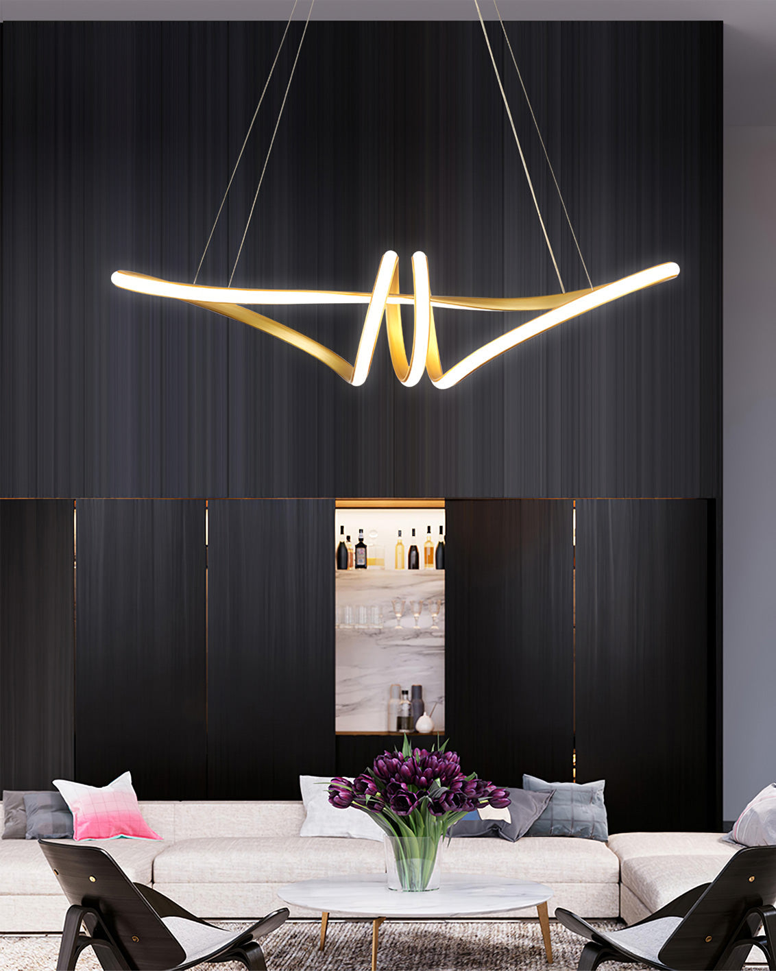 FLORENTINE SILK STRAND CEILING LUMINAIRE
