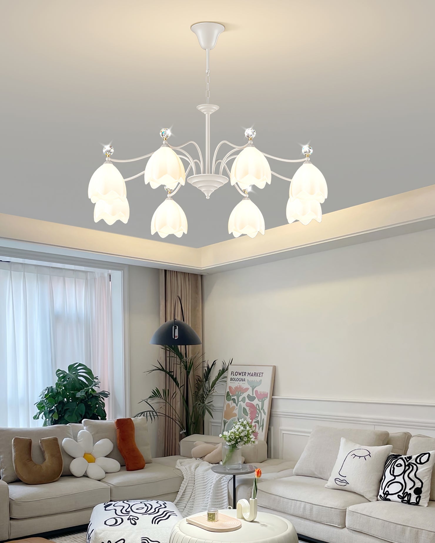 WINCHESTER CRYSTAL TEARDROP CHANDELIER