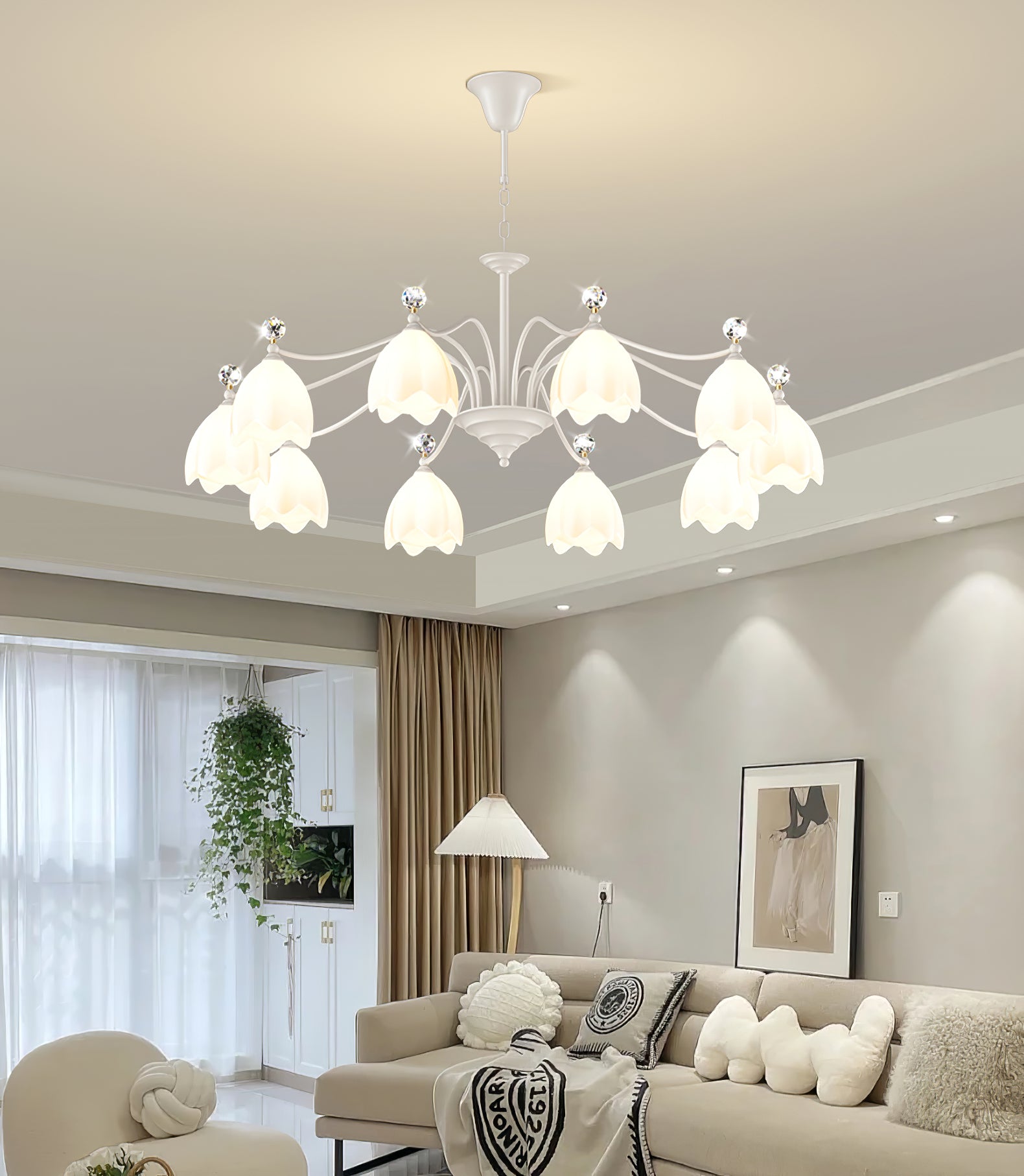 WINCHESTER CRYSTAL TEARDROP CHANDELIER