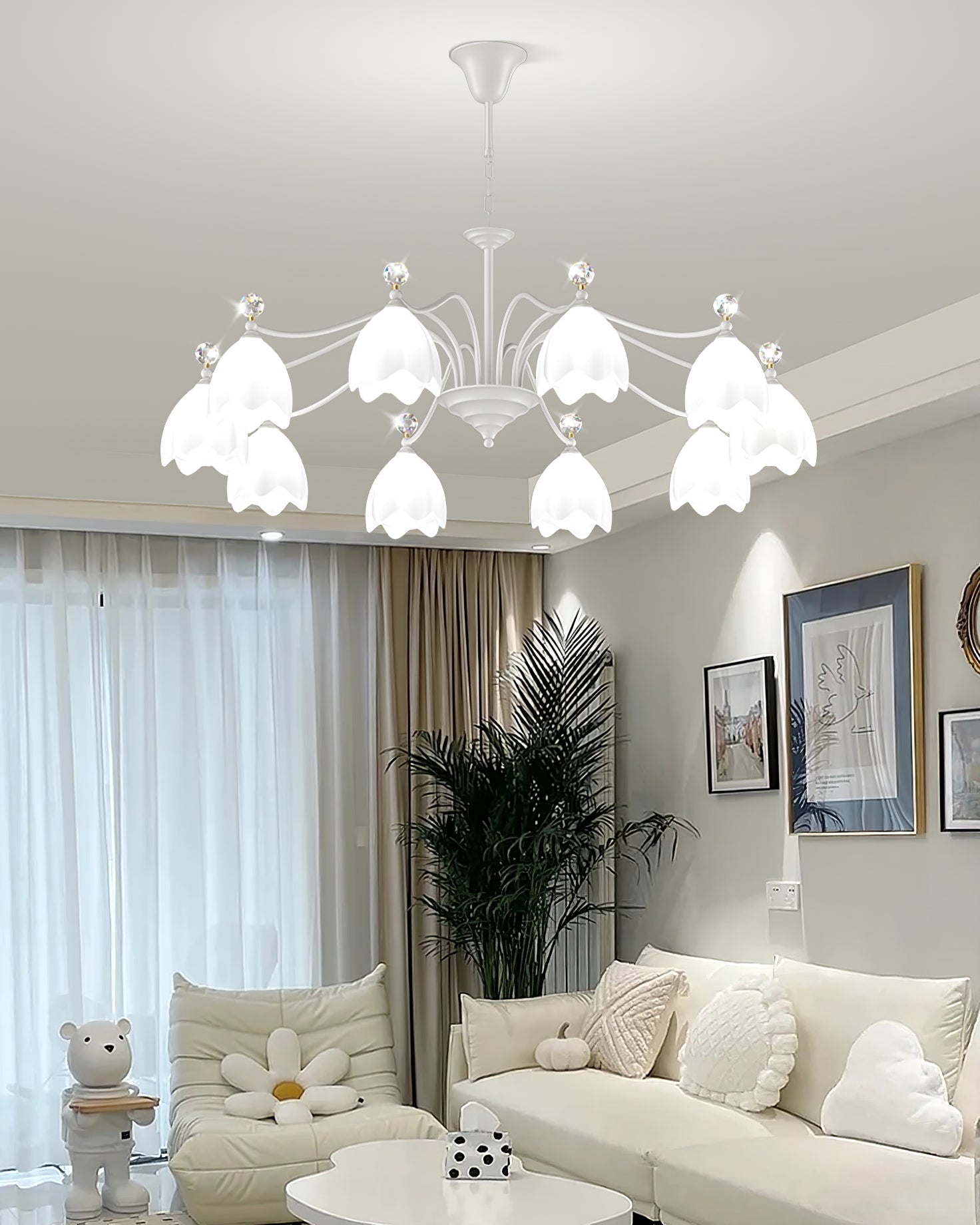 WINCHESTER CRYSTAL TEARDROP CHANDELIER