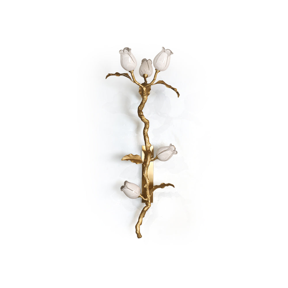 CHISWICK ROSE-TINTED BRASS WALL SCONCE