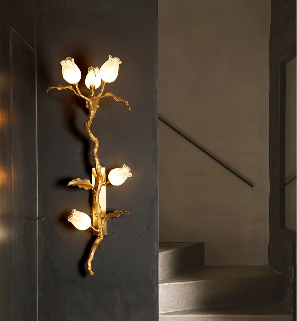 CHISWICK ROSE-TINTED BRASS WALL SCONCE