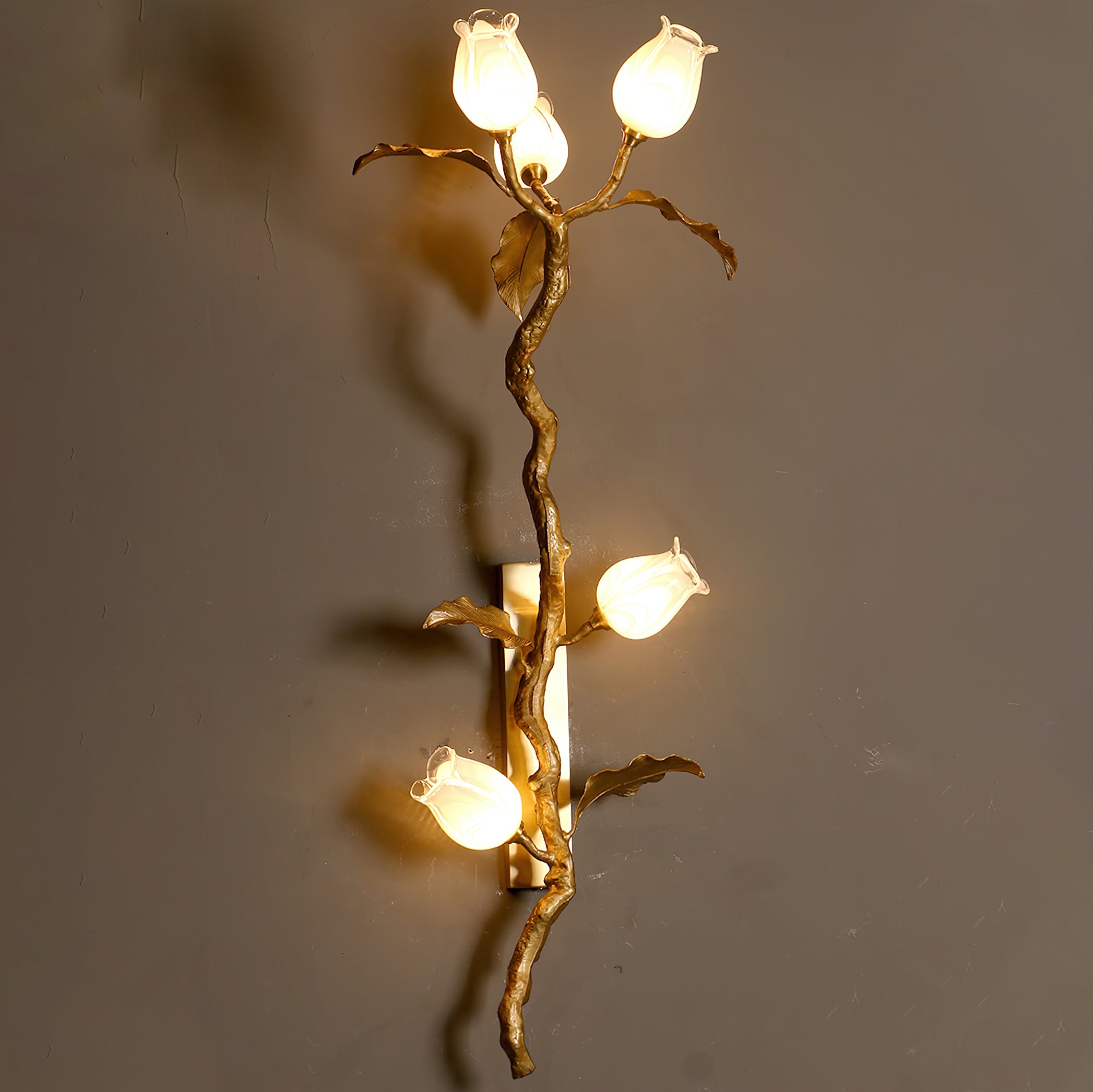 CHISWICK ROSE-TINTED BRASS WALL SCONCE