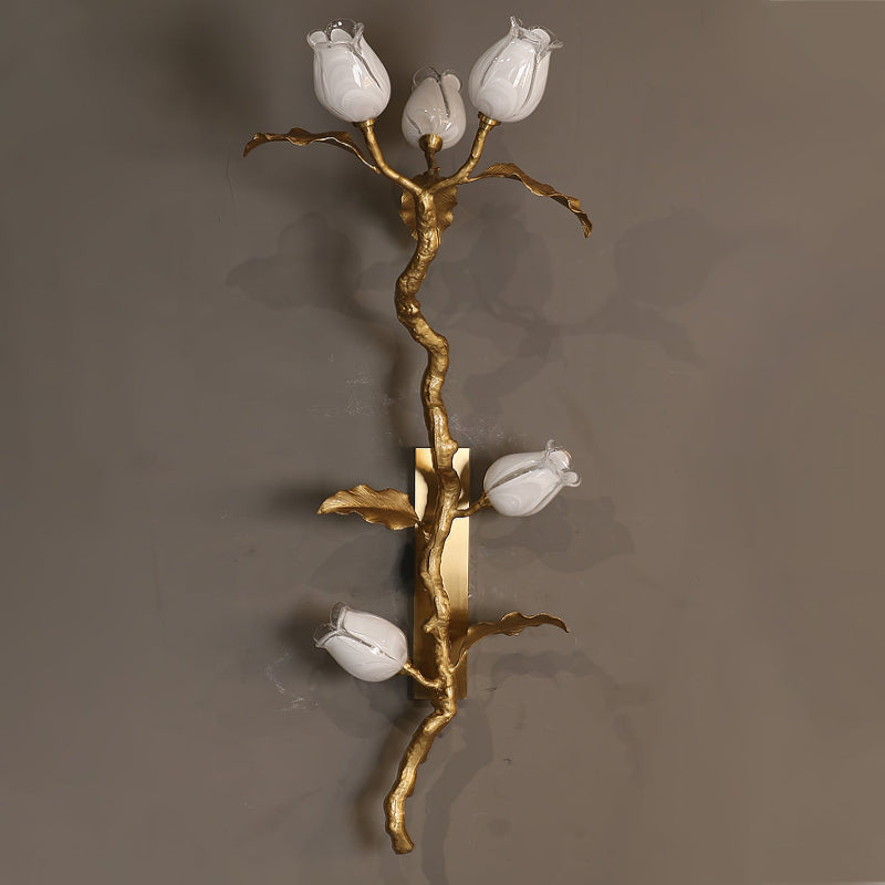 CHISWICK ROSE-TINTED BRASS WALL SCONCE
