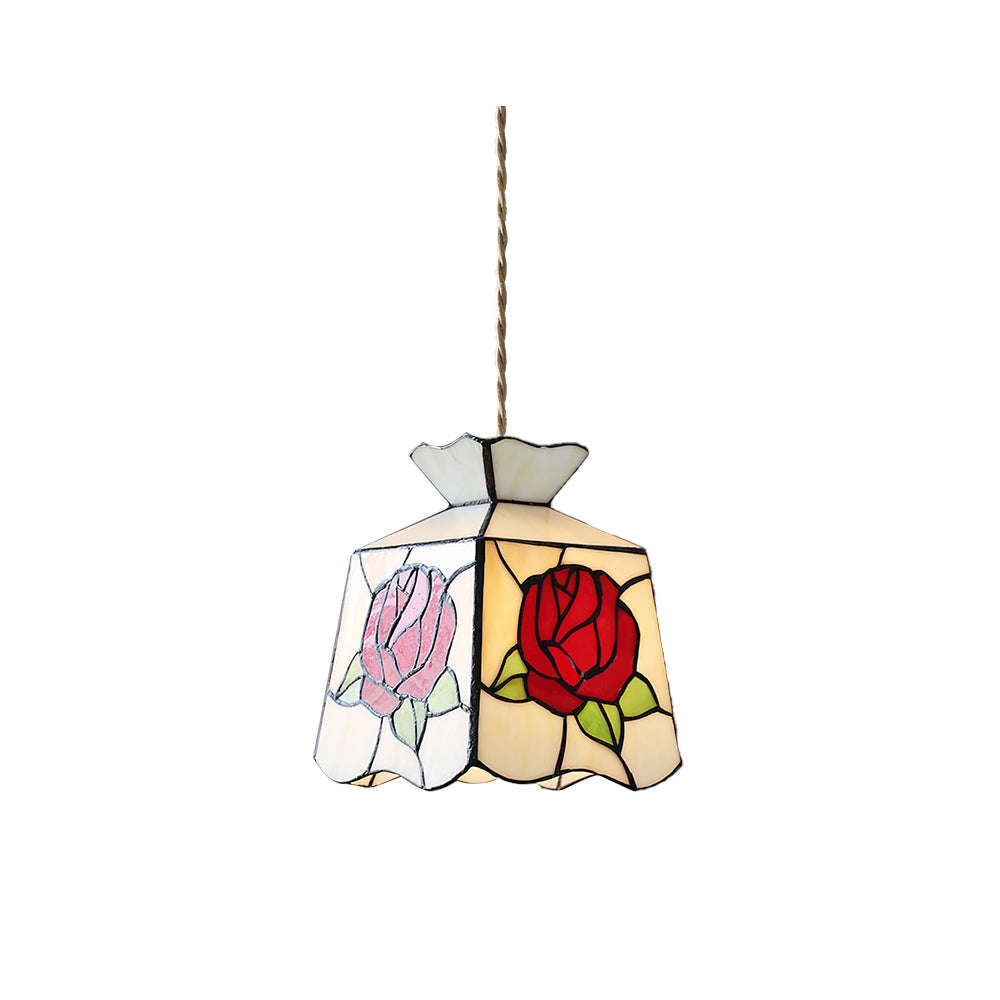 CHARLESTON ROSE-GLAZED HANGING LANTERN