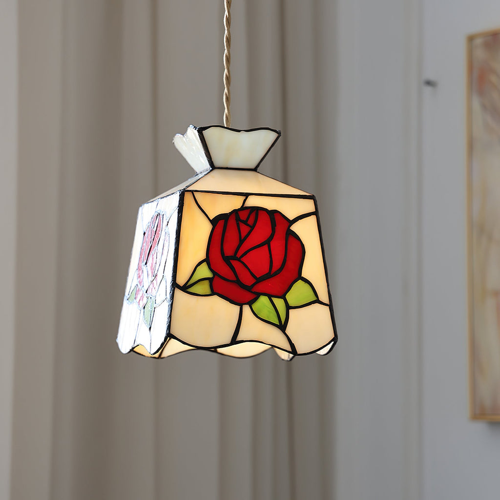 CHARLESTON ROSE-GLAZED HANGING LANTERN
