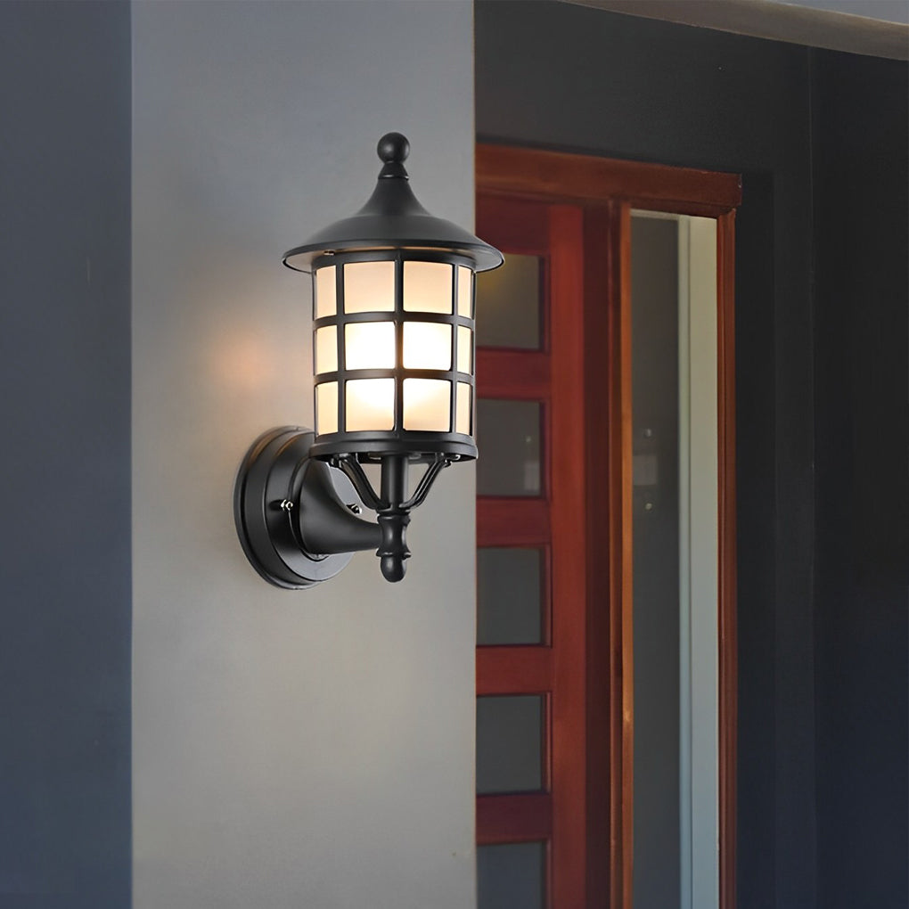 WINTHROP BLACK SOLAR WALL LANTERNS WITH TRIPLE DIMMING OPTIONS