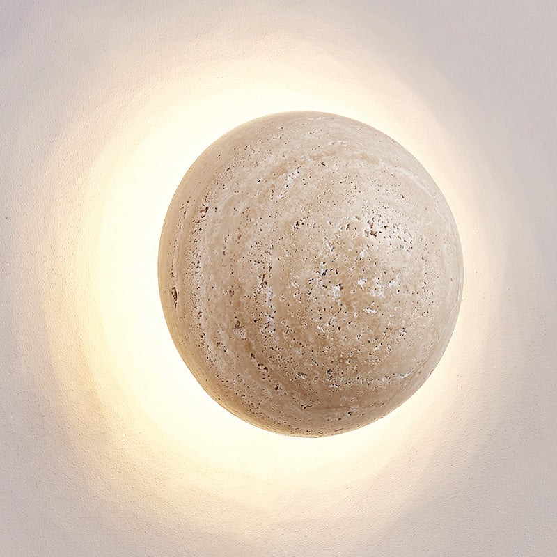 WINDSOR TRAVERTINE CIRCULAR WALL SCONCE