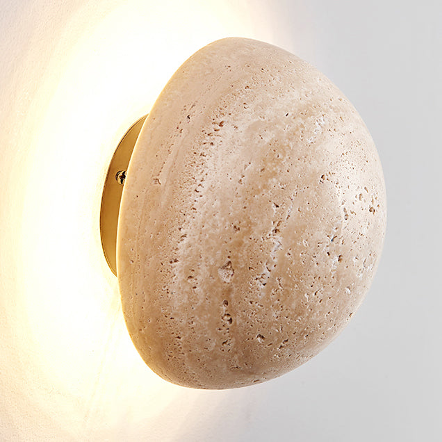 WINDSOR TRAVERTINE CIRCULAR WALL SCONCE