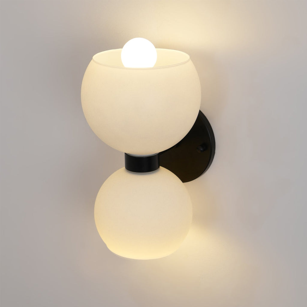 WINTHROP CIRCULAR IVORY GLASS BEDROOM SCONCE