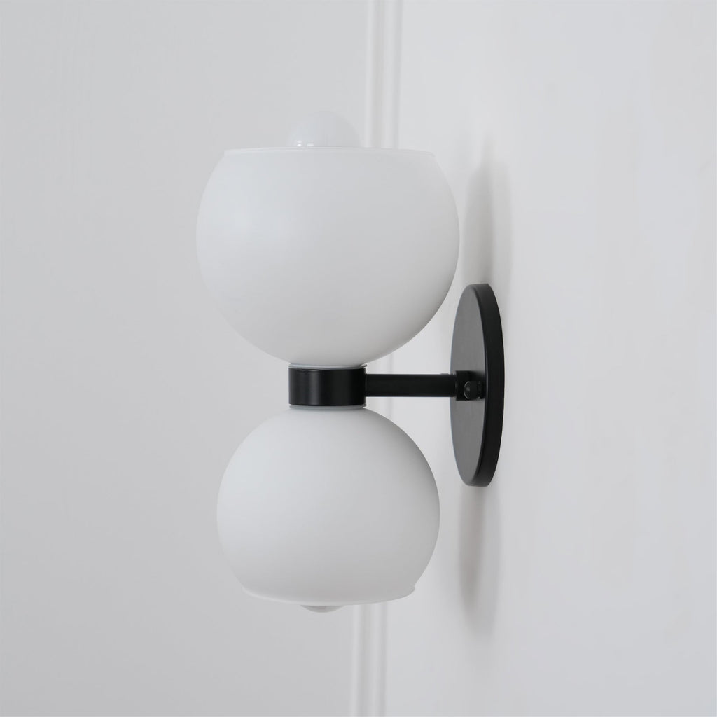 WINTHROP CIRCULAR IVORY GLASS BEDROOM SCONCE