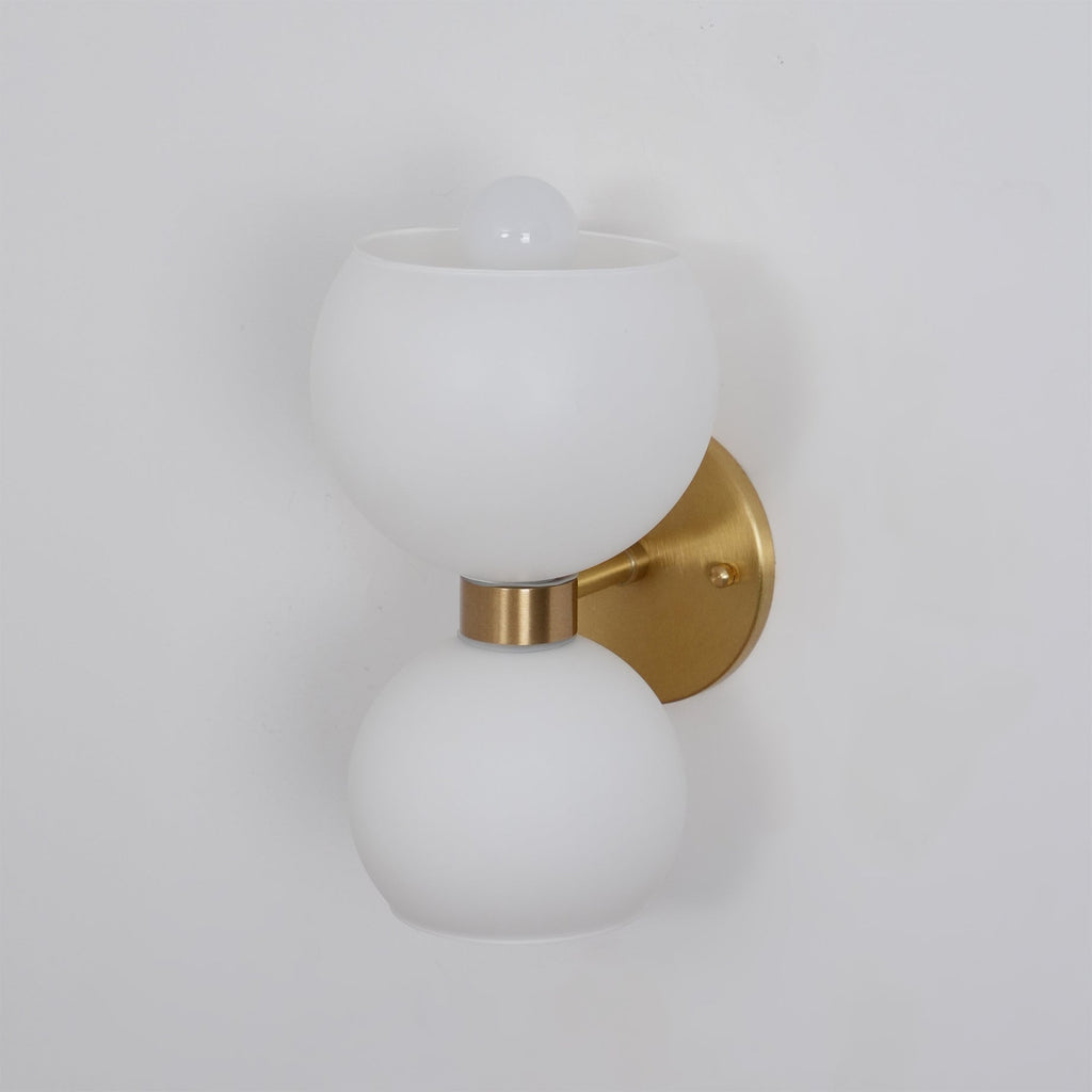 WINTHROP CIRCULAR IVORY GLASS BEDROOM SCONCE