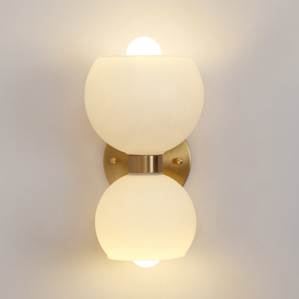 WINTHROP CIRCULAR IVORY GLASS BEDROOM SCONCE