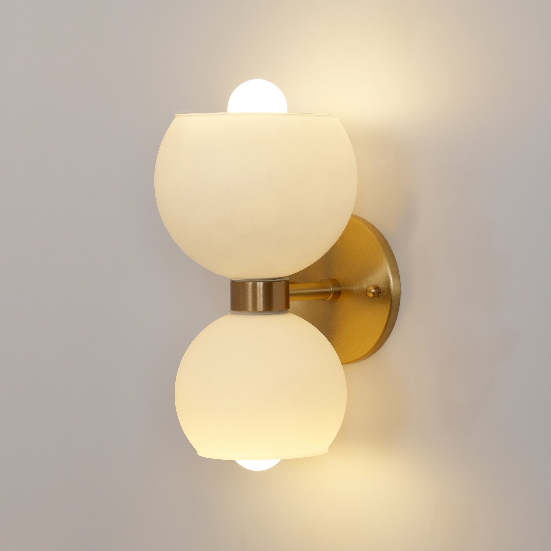 WINTHROP CIRCULAR IVORY GLASS BEDROOM SCONCE