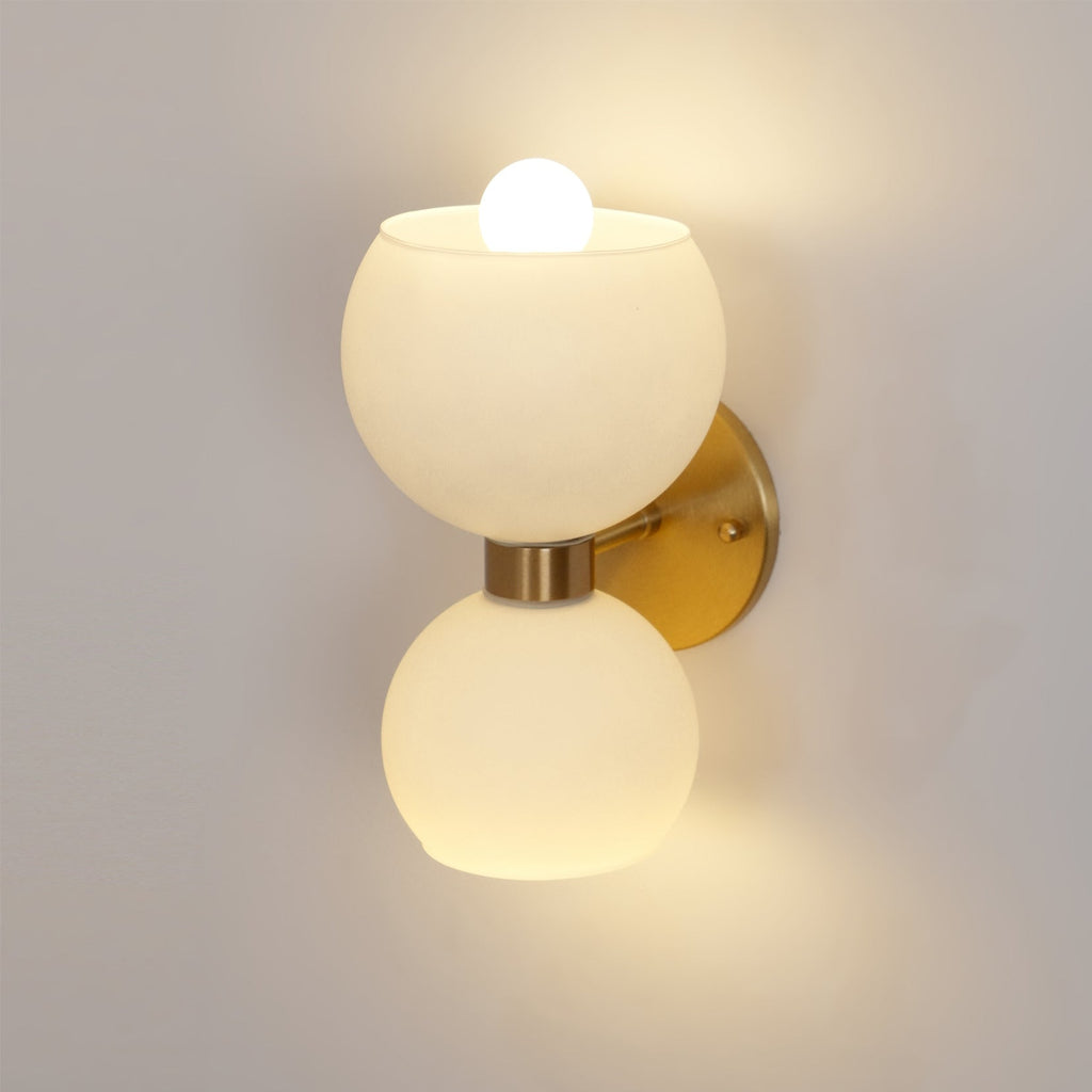 WINTHROP CIRCULAR IVORY GLASS BEDROOM SCONCE