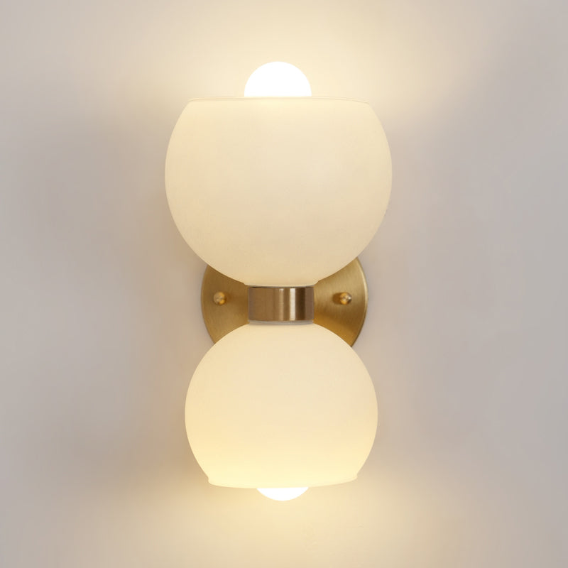 WINTHROP CIRCULAR IVORY GLASS BEDROOM SCONCE