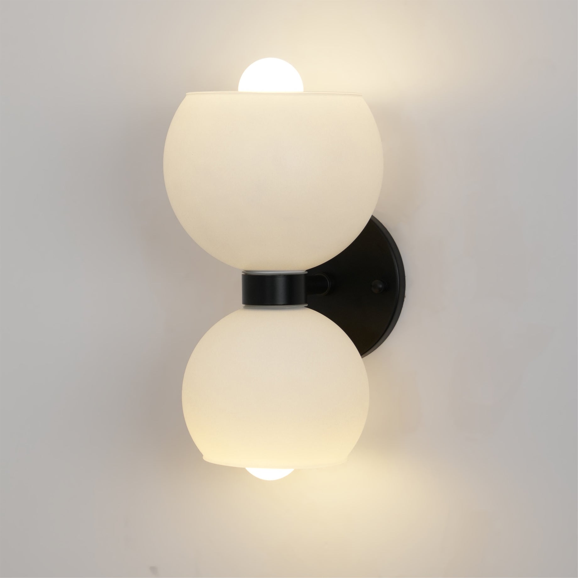WINTHROP CIRCULAR IVORY GLASS BEDROOM SCONCE