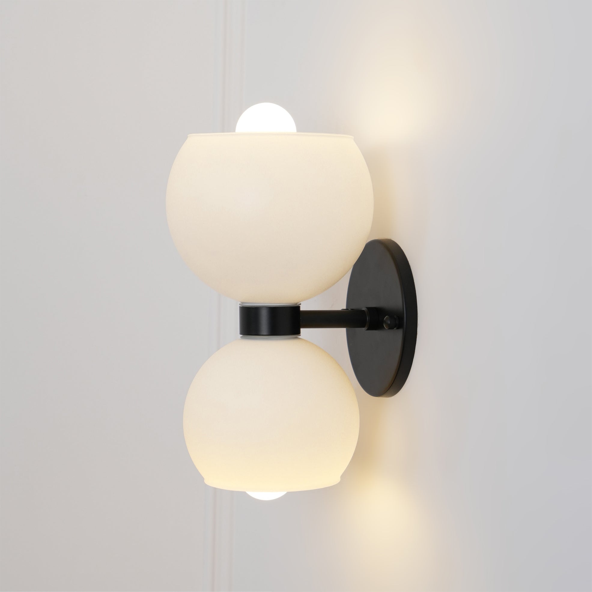 WINTHROP CIRCULAR IVORY GLASS BEDROOM SCONCE