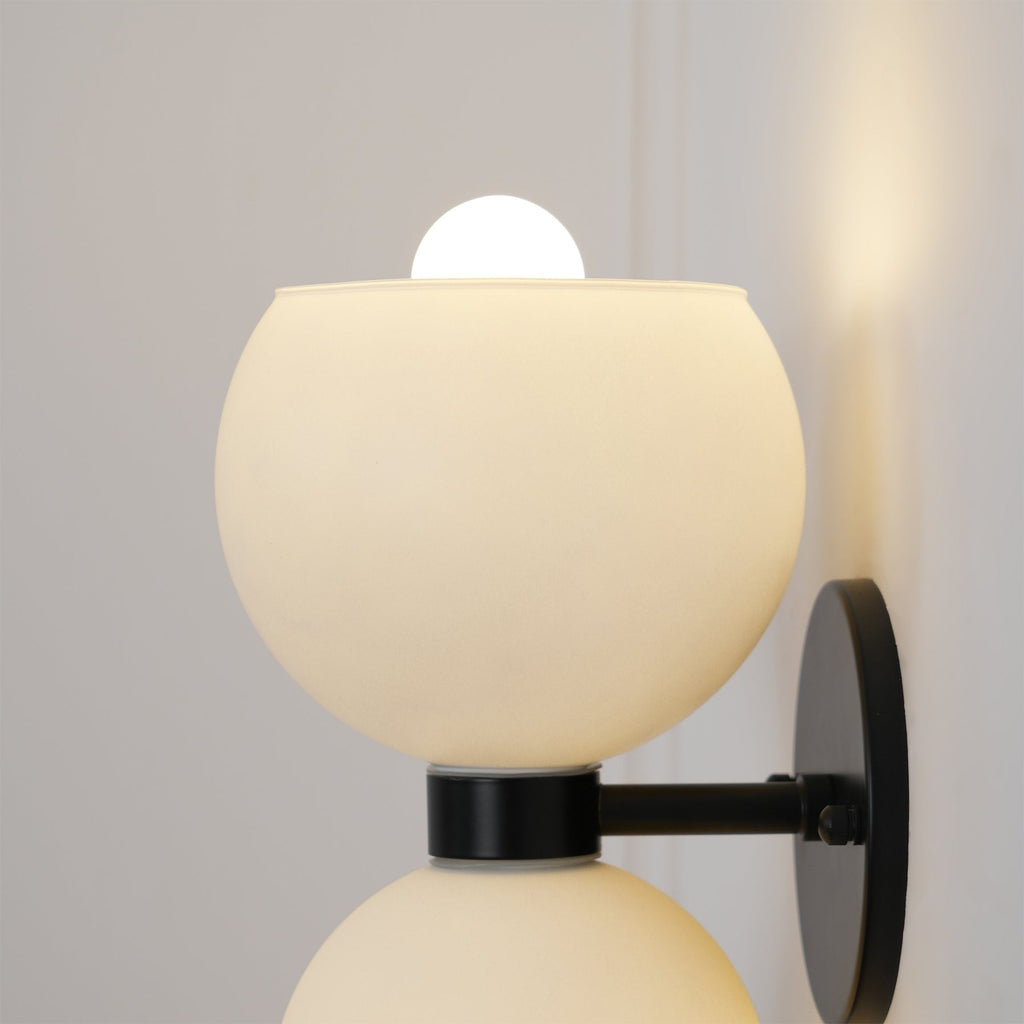 WINTHROP CIRCULAR IVORY GLASS BEDROOM SCONCE