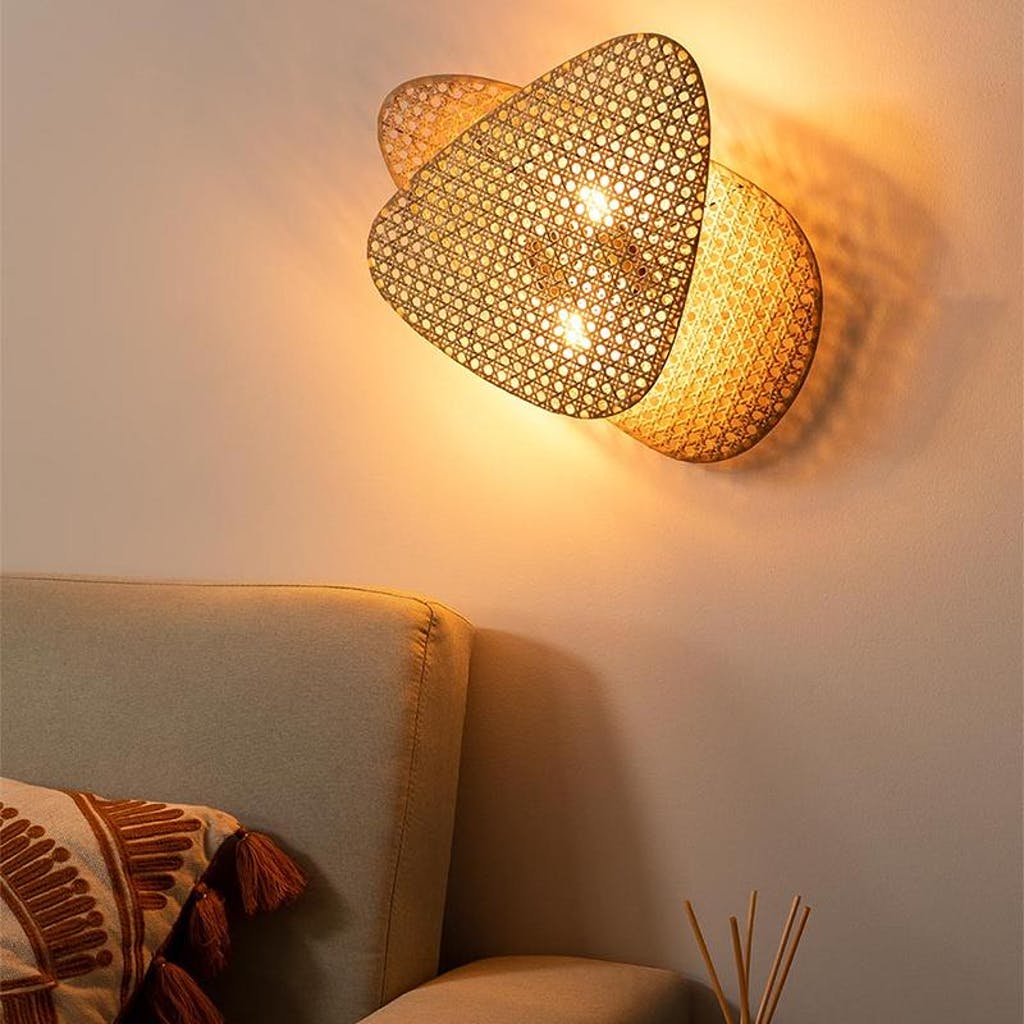 FENWICK WOVEN RATTAN WALL SCONCE