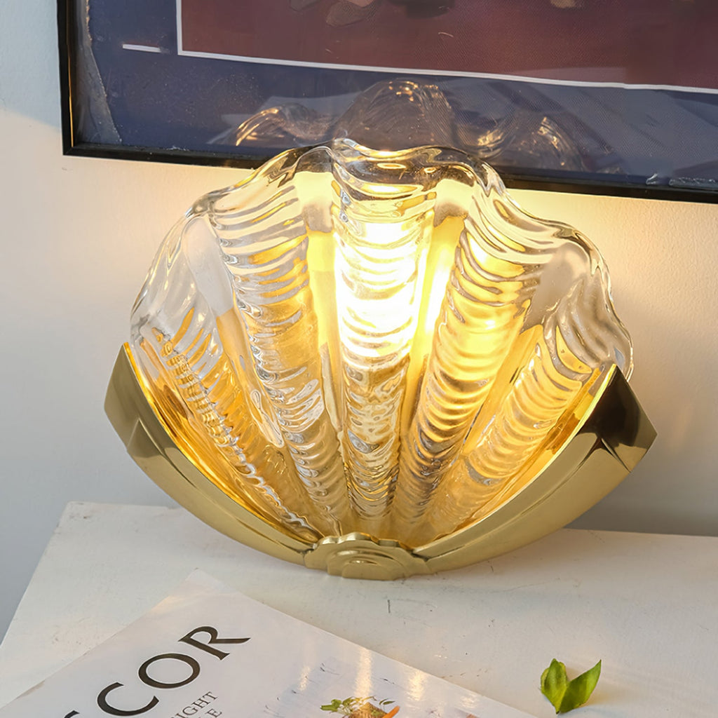WINDSOR SHELL INLAY BRASS WALL SCONCE