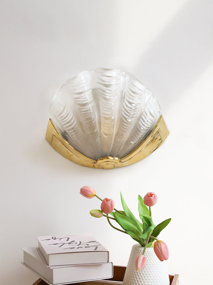 WINDSOR SHELL INLAY BRASS WALL SCONCE